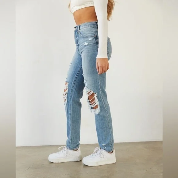 PISTOLA Presley Distressed Rock or Bust Jeans SIZE 25 - Picture 4 of 11